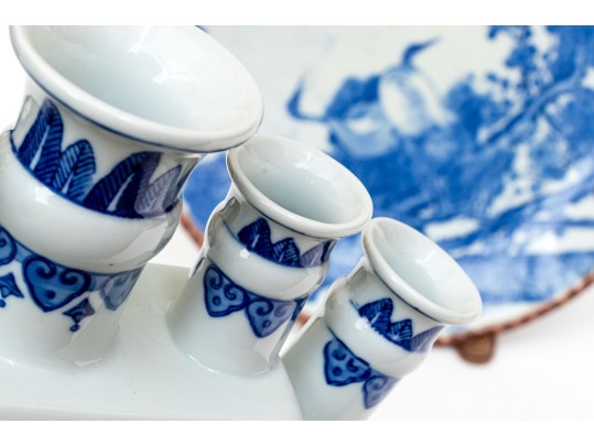 Four Blue And White English And Asian Ceramics
