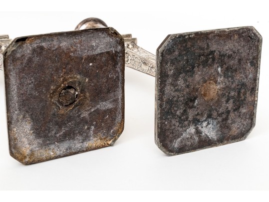 Pair Of Georgian Sterling Silver Weighted Candlesticks