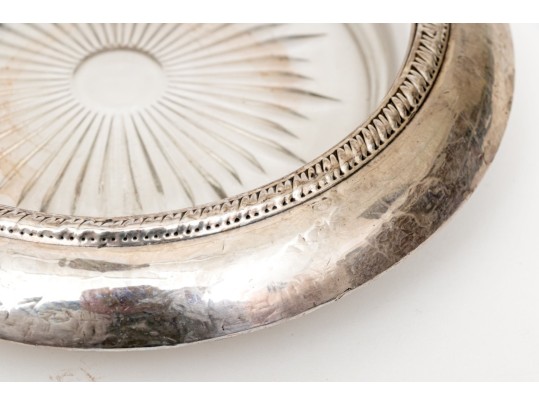 Weighted Sterling Sugar Basket And Silver Mounted Bottle Coaster