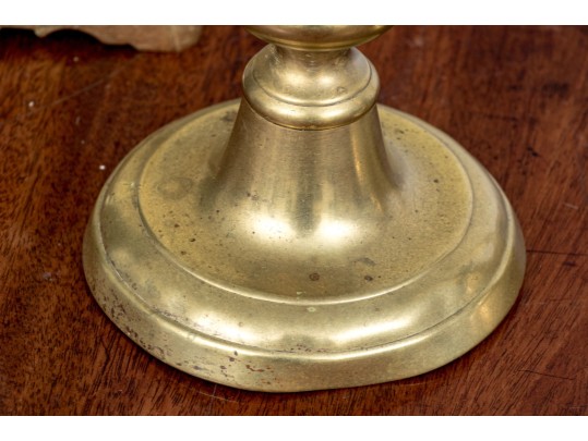 Four 19th C. Brass Candlesticks