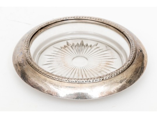 Weighted Sterling Sugar Basket And Silver Mounted Bottle Coaster