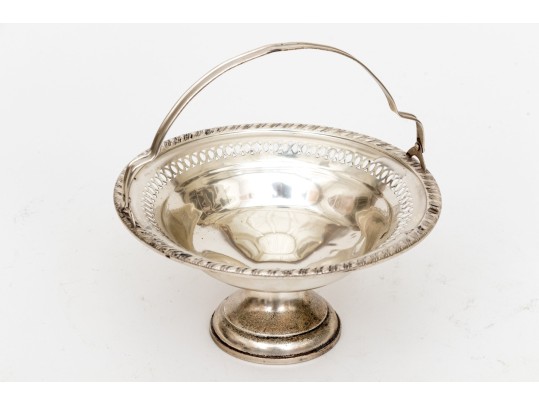 Weighted Sterling Sugar Basket And Silver Mounted Bottle Coaster