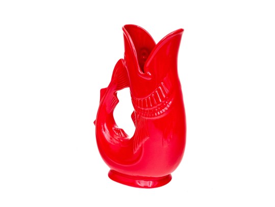 Shreve, Crump & Low Of Boston Red Glazed Fish Form Pitcher