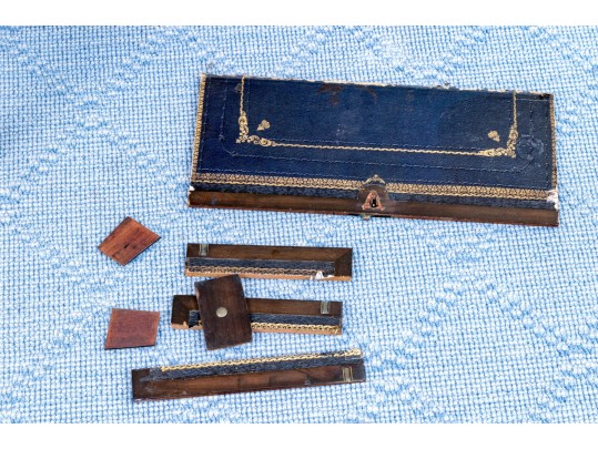 English Victorian Campaign Lap Desk On Stand, Ca. 1850