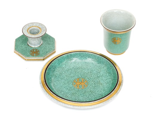 Three Piece Set Of Royal Copenhagen Pottery