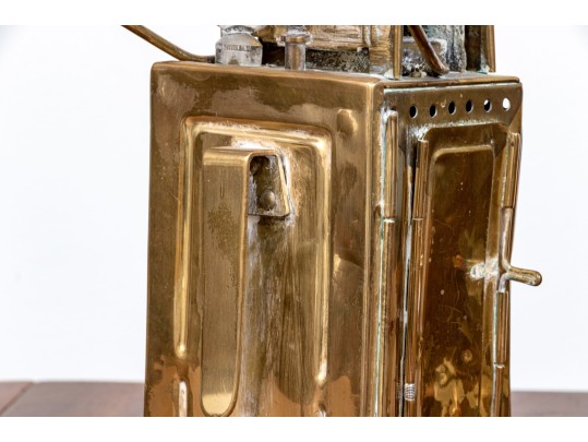 Pair Of Antique Heinrich Gillet Edenkoben Brass Lanterns