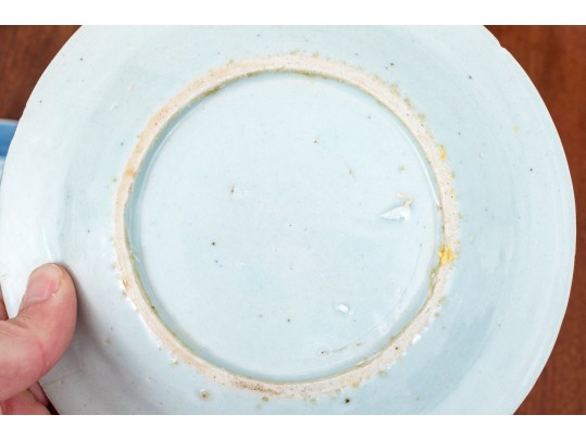 Collection Of Nine Antique 19th C. Chinese Export Blue And White Canton Pattern Porcelain