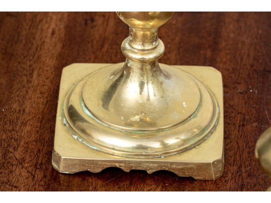 Four 19th C. Brass Candlesticks