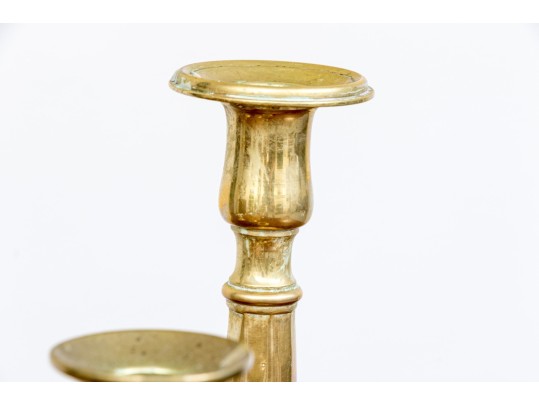 Four 19th C. Brass Candlesticks
