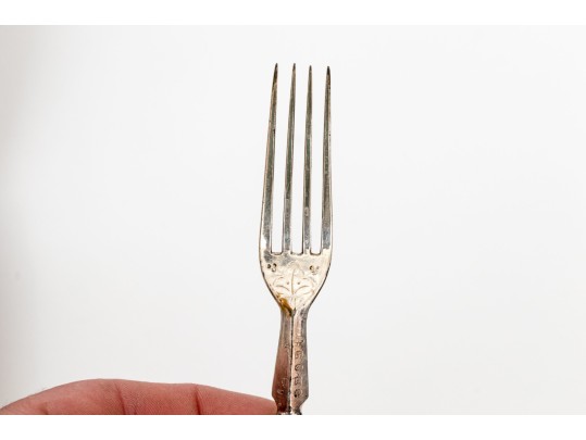 Victorian Celluloid Handled Silver Plated Fish Flatware With Case