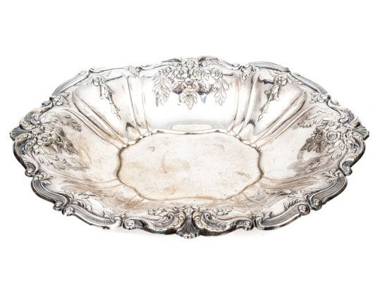 Silver Plated Footed Oval Serving Bowl