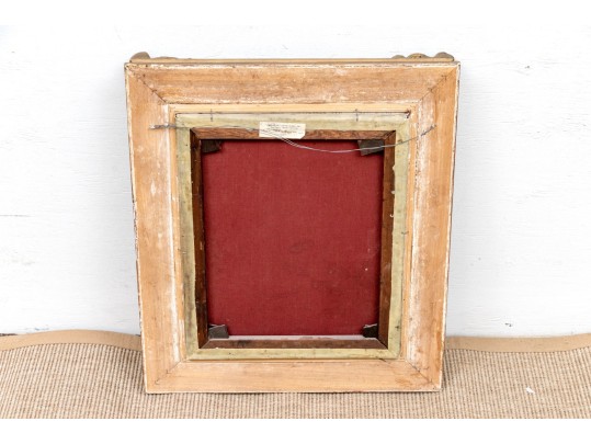 Antique Oil On Canvas, Fishing Couple In The Landscape