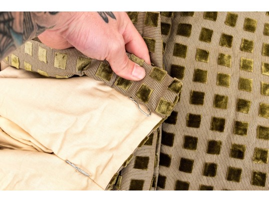 Pair Of Brunschwig And Fils Fabric Window Curtains