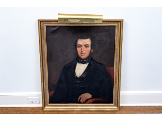 Oil On Canvas Portrait Of A Gentleman