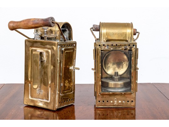 Pair Of Antique Heinrich Gillet Edenkoben Brass Lanterns