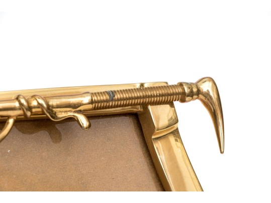 Esquestian Brass Horseshoe Tabletop Picture Frame.