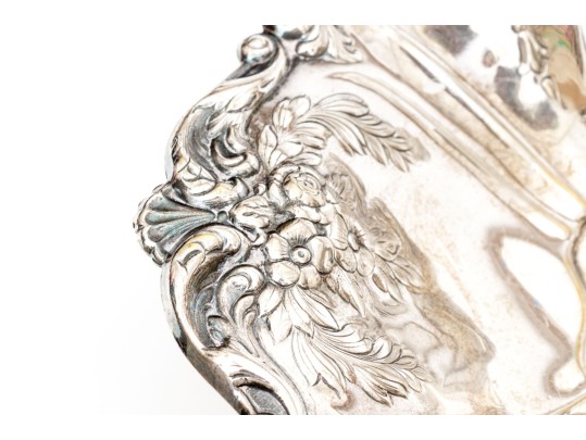 Silver Plated Footed Oval Serving Bowl