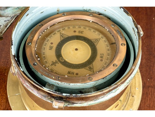 Antique Brass Ship Binnacle Compass