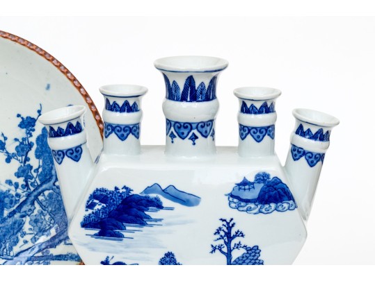 Four Blue And White English And Asian Ceramics