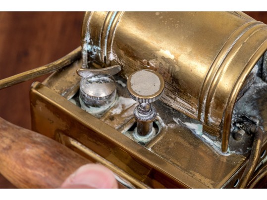 Pair Of Antique Heinrich Gillet Edenkoben Brass Lanterns