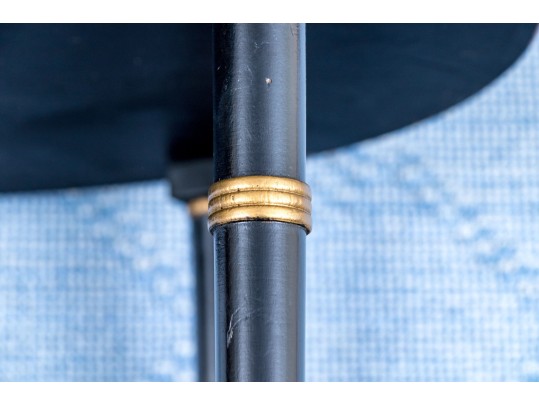 Chinoisserie Oval Ebonised And Gilt Papier Mache Tray Top Table