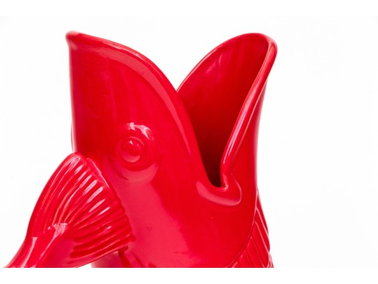 Shreve, Crump & Low Of Boston Red Glazed Fish Form Pitcher