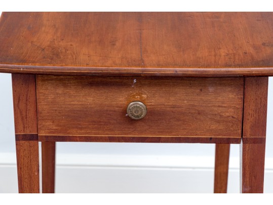 Late Federal Cherry Single Drawer Stand, Ca. 1820-40
