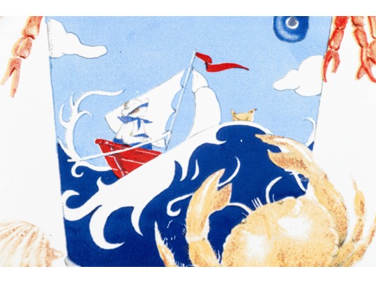 Mary Lake-Thompson For Golden Rabbit Enameled Serving Bowl