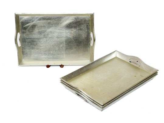 Set Of Four Twin Handled Serving Trays