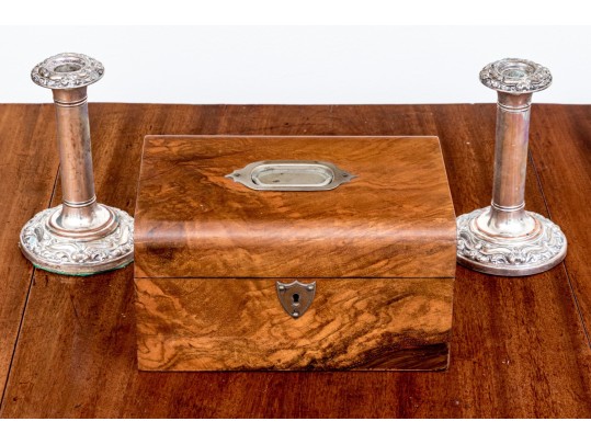 Antique Table Top Collection, Including Candlesticks