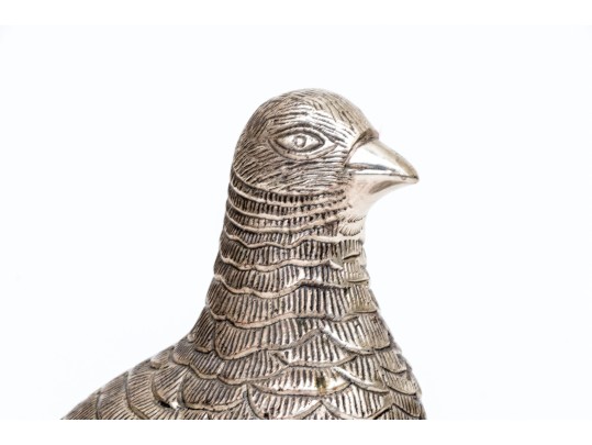 Pair Of Silver Plated Quails