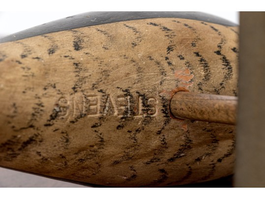 Signed Stevens Carved Wood Seabird On Stand