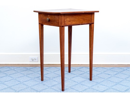 Late Federal Cherry Single Drawer Stand, Ca. 1820-40