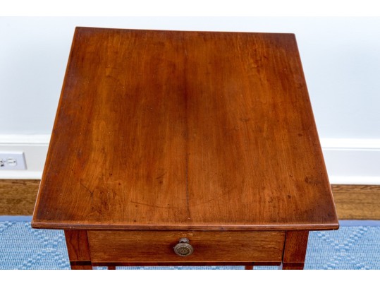 Late Federal Cherry Single Drawer Stand, Ca. 1820-40