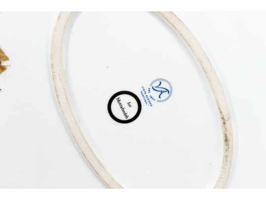 Vista Allegre For Mottahedeh White Glazed Ceramic Oval Center Bowl