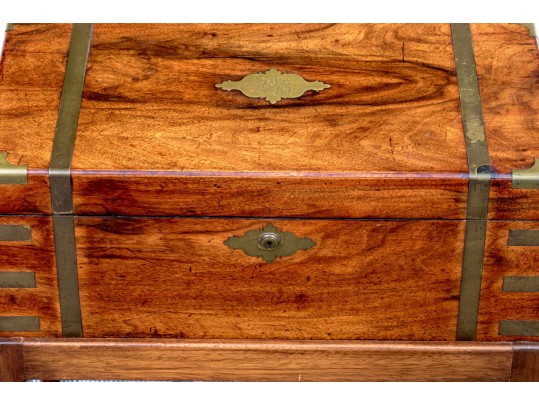 English Victorian Campaign Lap Desk On Stand, Ca. 1850