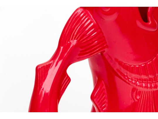 Shreve, Crump & Low Of Boston Red Glazed Fish Form Pitcher