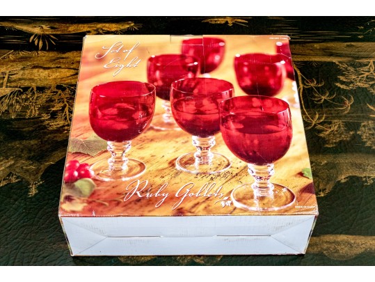 Unopened Box Of Eight Stemmed Goblets