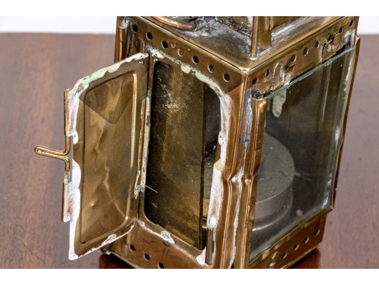 Pair Of Antique Heinrich Gillet Edenkoben Brass Lanterns