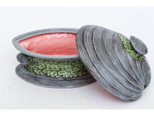 Vintage Majolica Lidded Clam Motif Tureen