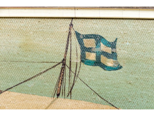 Signed W. Fletcher Oil On Canvas, Clipper Ship