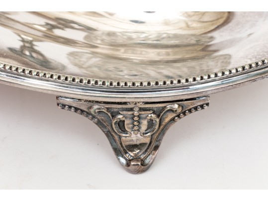 Martin, Hall & Co. Silver Plated Desk Caddy With Crystal Bottles