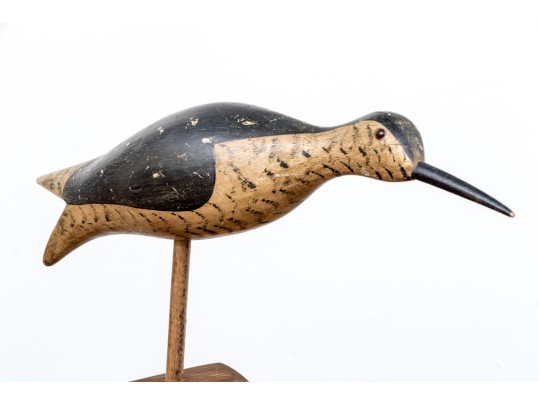 Signed Stevens Carved Wood Seabird On Stand