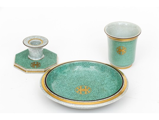 Three Piece Set Of Royal Copenhagen Pottery