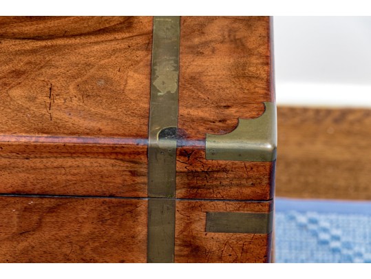 English Victorian Campaign Lap Desk On Stand, Ca. 1850