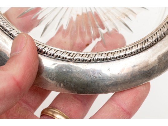 Weighted Sterling Sugar Basket And Silver Mounted Bottle Coaster