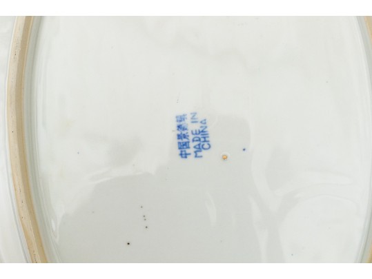 Chinese Blue And White Rice Pattern Porcelain Serving Wares