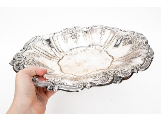 Silver Plated Footed Oval Serving Bowl