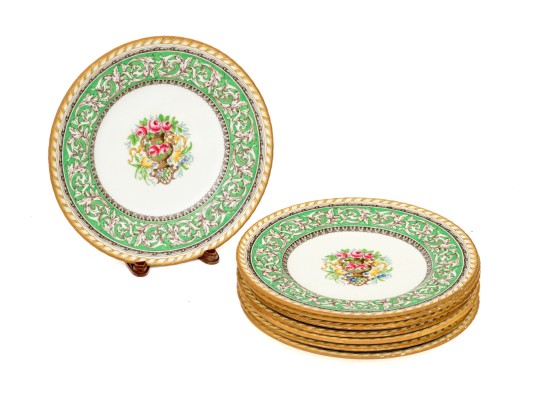 Set Of Eight English Minton China Plates