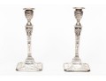 Pair Of Georgian English London Weighted Sterling Silver Candlesticks